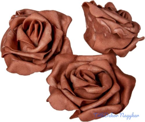 Polifoam rózsa fej virágfej habvirág 8 cm barna habrózsa