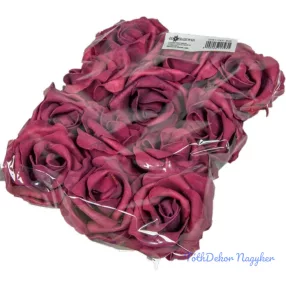   Polifoam rózsa fej virágfej habvirág 8 cm bordó habrózsa