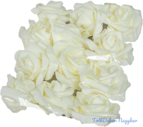 Polifoam rózsa fej virágfej habvirág 8 cm krém habrózsa