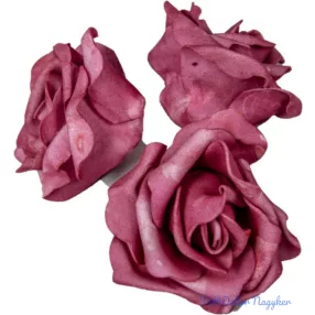   Polifoam rózsa fej virágfej habvirág 8 cm sötét mályva habrózsa