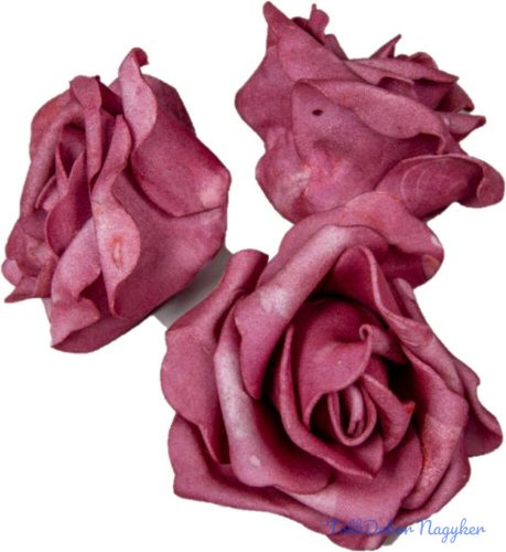 Polifoam rózsa fej virágfej habvirág 8 cm sötét mályva habrózsa