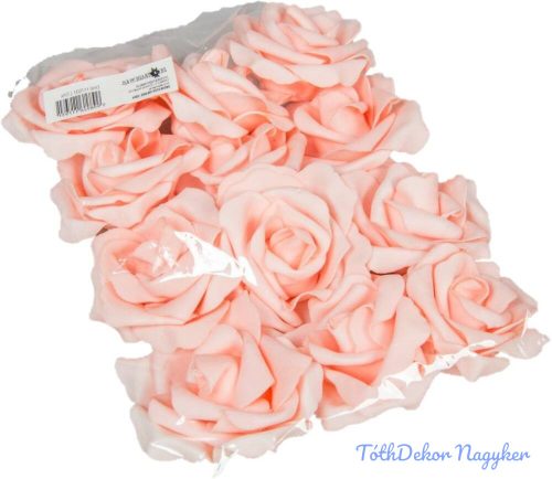 Polifoam rózsa fej virágfej habvirág 8 cm babarózsaszín habrózsa
