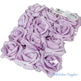   Polifoam rózsa fej virágfej habvirág 8 cm világos lila habrózsa