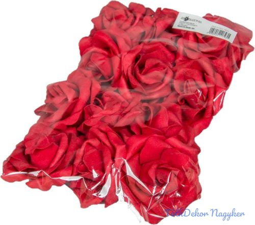 Polifoam rózsa fej virágfej habvirág 8 cm piros habrózsa