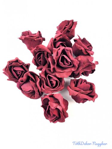 Polifoam rózsa virágfej 6 cm - Bordó
