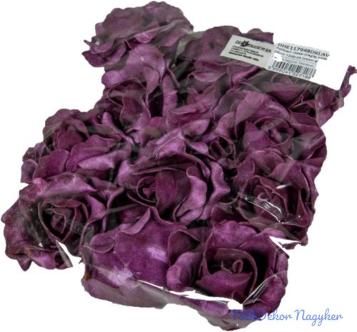 Polifoam rózsa fej virágfej habvirág 6 cm sötét lila habrózsa