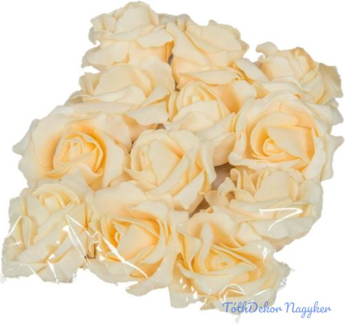 Polifoam rózsa fej virágfej habvirág 6 cm vanília habrózsa