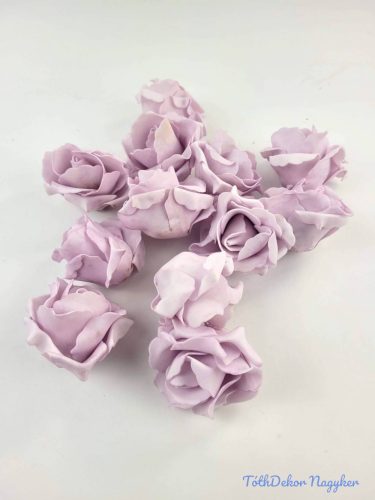 Polifoam rózsa virágfej 6 cm - Világos Lila