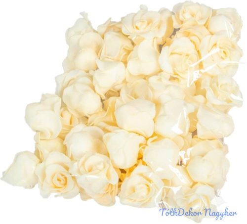 Polifoam rózsa fej virágfej habvirág 4 cm vanília habrózsa