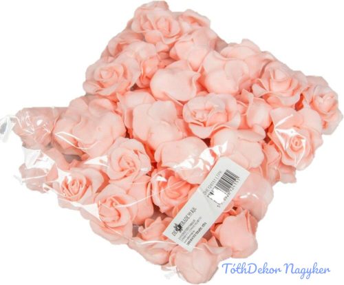 Polifoam rózsa fej virágfej habvirág 4 cm babarózsaszín habrózsa
