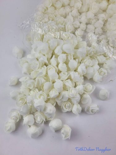 Polifoam rózsa fej midi virágfej habvirág 3 cm krém-fehér habrózsa