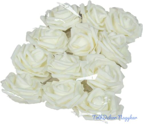 Polifoam rózsa fej virágfej habvirág 7 cm krém habrózsa