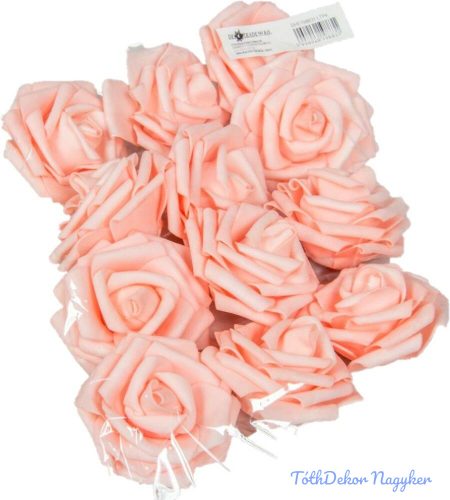 Polifoam rózsa fej virágfej habvirág 7 cm babarózsaszín habrózsa
