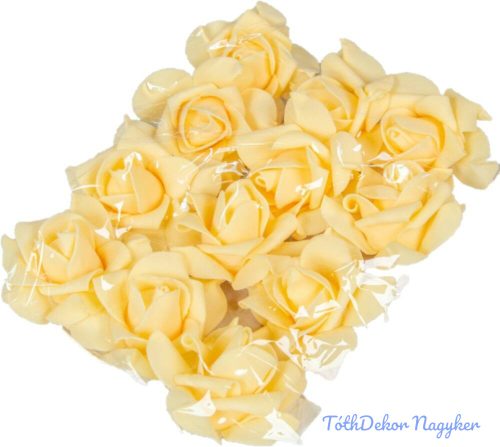 Polifoam rózsa fej virágfej habvirág 6 cm sötét vanília habrózsa