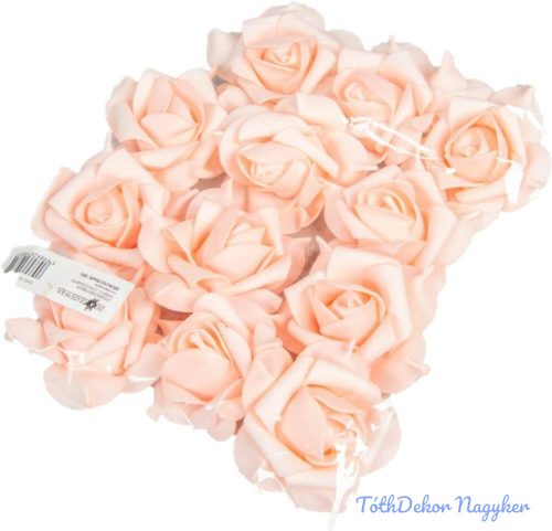 Polifoam rózsa fej virágfej habvirág 6 cm babarózsaszín habrózsa