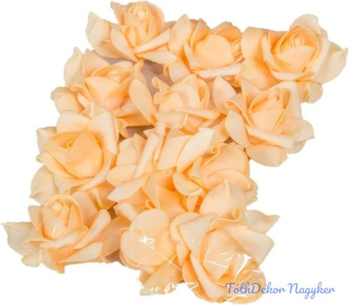 Polifoam rózsa fej virágfej habvirág 6 cm barack habrózsa
