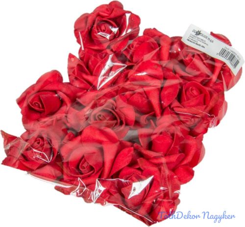 Polifoam rózsa fej virágfej habvirág 6 cm piros habrózsa