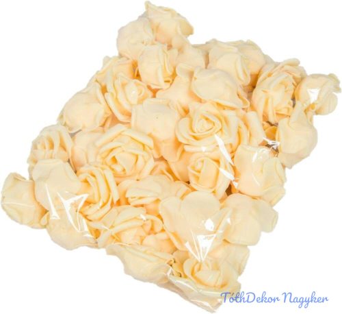 Polifoam rózsa fej virágfej habvirág 4 cm vaj habrózsa