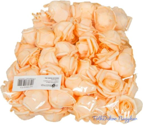 Polifoam rózsa fej virágfej habvirág 4 cm barack habrózsa