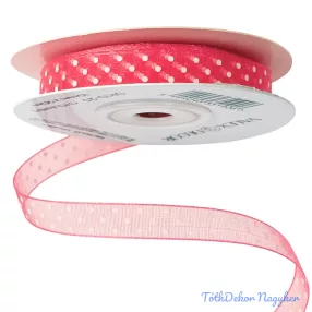 Pöttyös organza szalag 10mm x 20m - Ciklámen