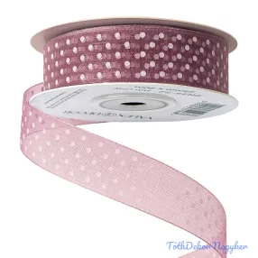 Pöttyös organza szalag 20mm x 20m - Mályva