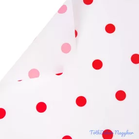 Pöttyös fólia tekercs 58cm x 10m - Fehér / Piros