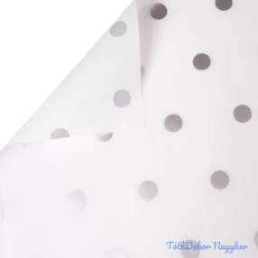 Pöttyös fólia tekercs 58cm x 10m - Fehér / Ezüst