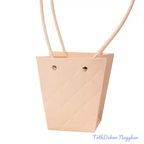 Dombornyomott virágtáska 12x8x12,5cm - Sötét púder