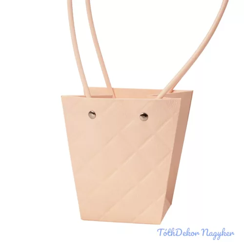 Dombornyomott virágtáska 12x8x12,5cm - Sötét púder