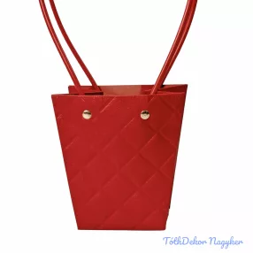 Dombornyomott virágtáska 12x8x12,5cm - Bordó