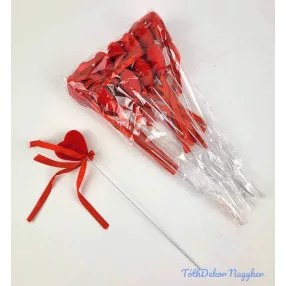 Pálcás szív betűző 12 db/csomag 3,5x20 cm - Piros