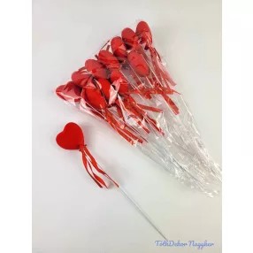 Pálcás szív betűző 12 db/csomag 5x26 cm - Piros