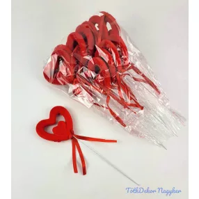 Pálcás szív betűző 12 db/csomag 8x24 cm - Lyukas Piros