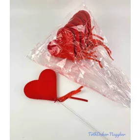 Pálcás szív betűző 6 db/csomag 13x38 cm - Piros