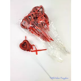   Pálcás szív betűző 12 db/csomag 5x23 cm - Lyukas Gl Piros