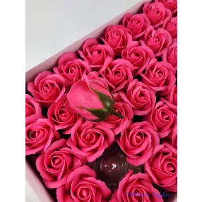   Szappanrózsa fej 50 db/doboz 5,5x6,5 cm - Sötét Rózsaszín