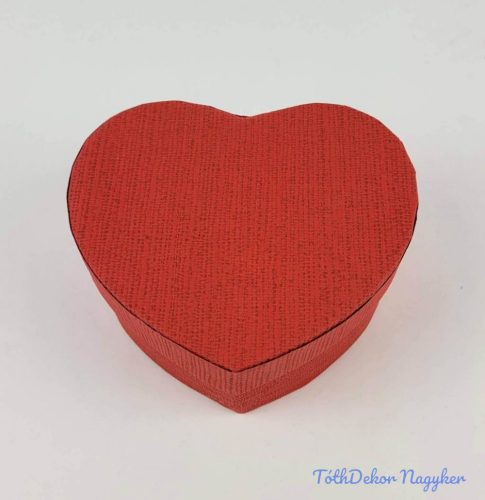 Szív papírdoboz 11x10x5 cm - Bordás Piros