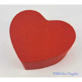 Szív papírdoboz 18x16x8 cm - Bordás Piros