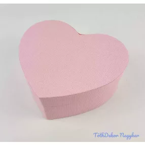 Szív papírdoboz 18x16x8 cm - Bordás Rózsaszín