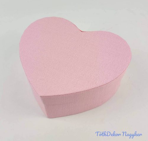 Szív papírdoboz 18x16x8 cm - Bordás Rózsaszín