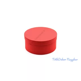 Papírdoboz kerek 22x10cm - Bordás Piros