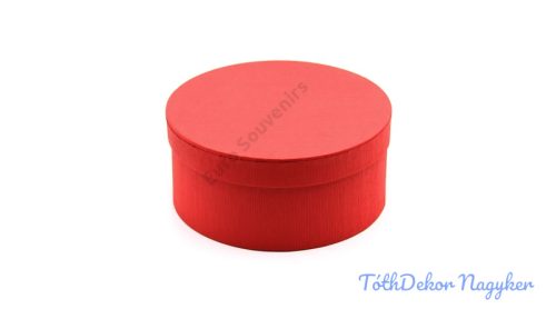 Papírdoboz kerek 22x10cm - Bordás Piros