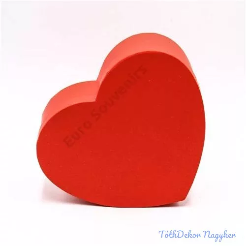 Szív alakú papírdoboz 22,5x20x9,5cm - Piros