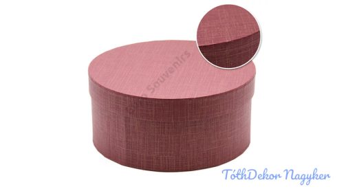 Papírdoboz kerek 22x10cm - Bordó mintás