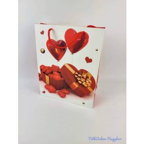 Ajándéktáska 32x25,5x10 cm - Szív mintás 2 D