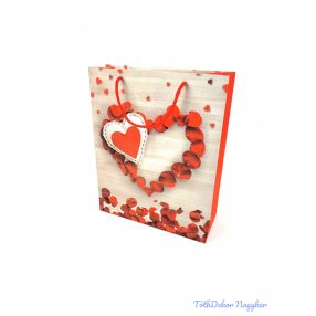 Ajándéktáska 32x25,5x10 cm - Szív mintás 3 A