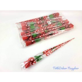 Selyem rózsaszál díszcsomagolásban 39 cm