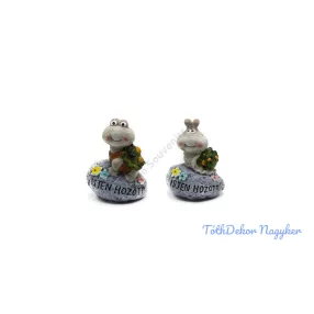   Teknős figura kövön ISTEN HOZOTT felirattal 12,5x9,3x16,6 cm