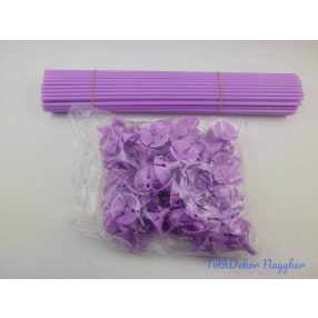 Lufitartó + pálca 40 cm színes 100db/cs - Lila