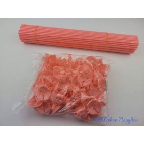 Lufitartó + pálca 40 cm színes 100db/cs - Barack